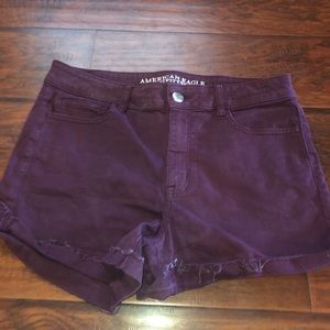 Maroon American eagle denim Shorts!!